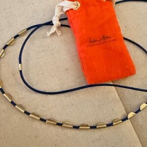 India Hicks Gold & Blue leather layering Necklace